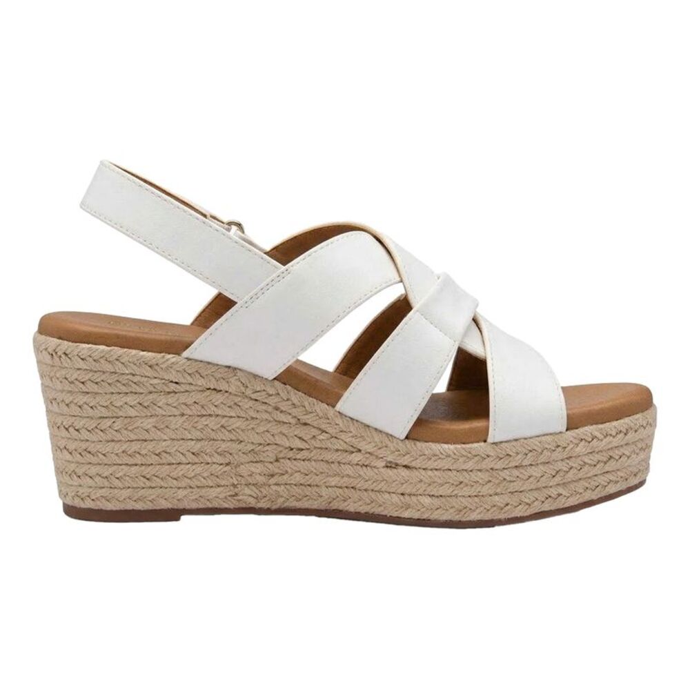Lotus Shoes Womens/Ladies Reina Criss-Cross Wedge Sandals / White